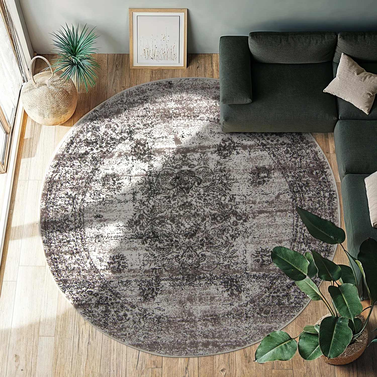 Rund Teppich - Peking Royal (grau)