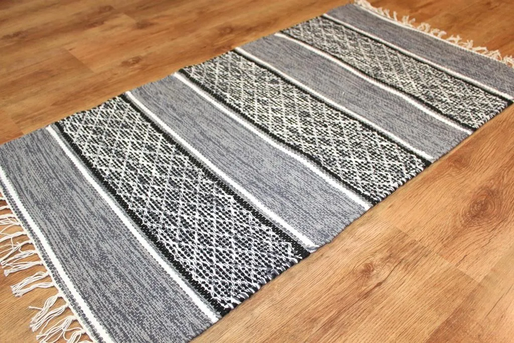 Flickenteppich - Visby (schwarz-weiß)