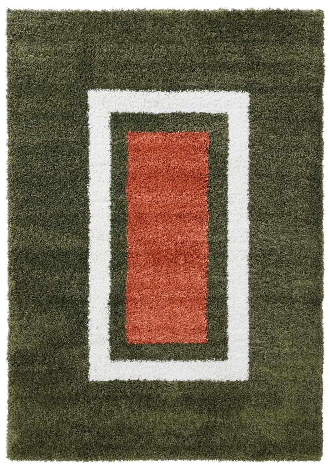 Hochflorteppiche - Alsace (grün/weiß/orange)