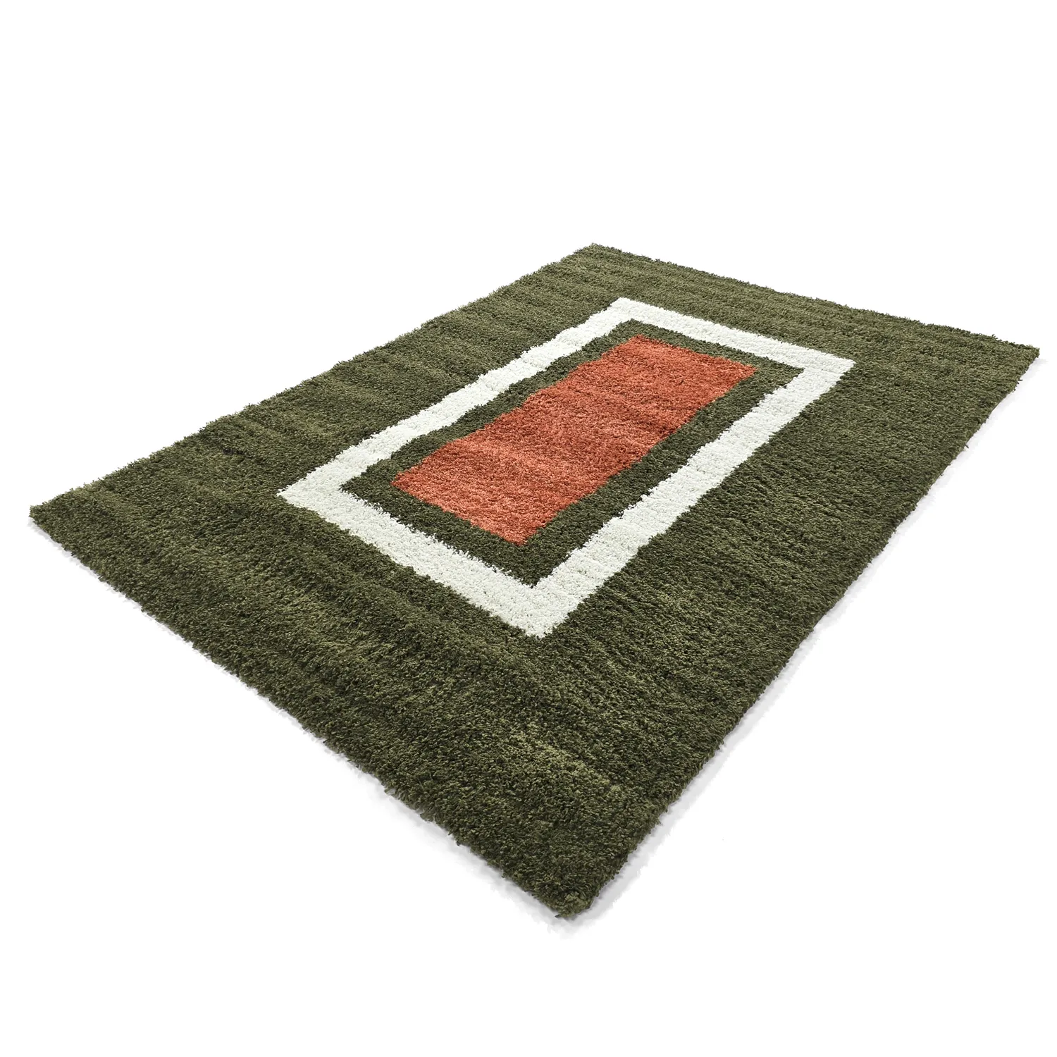 Hochflorteppiche - Alsace (grün/weiß/orange)