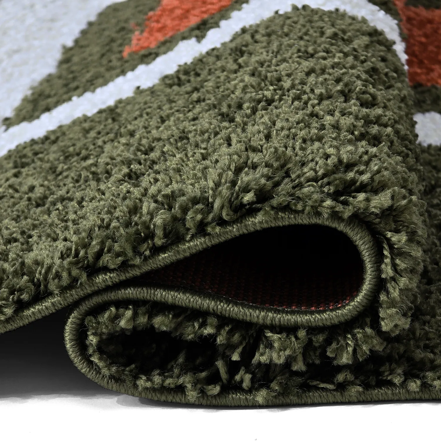 Hochflorteppiche - Alsace (grün/weiß/orange)