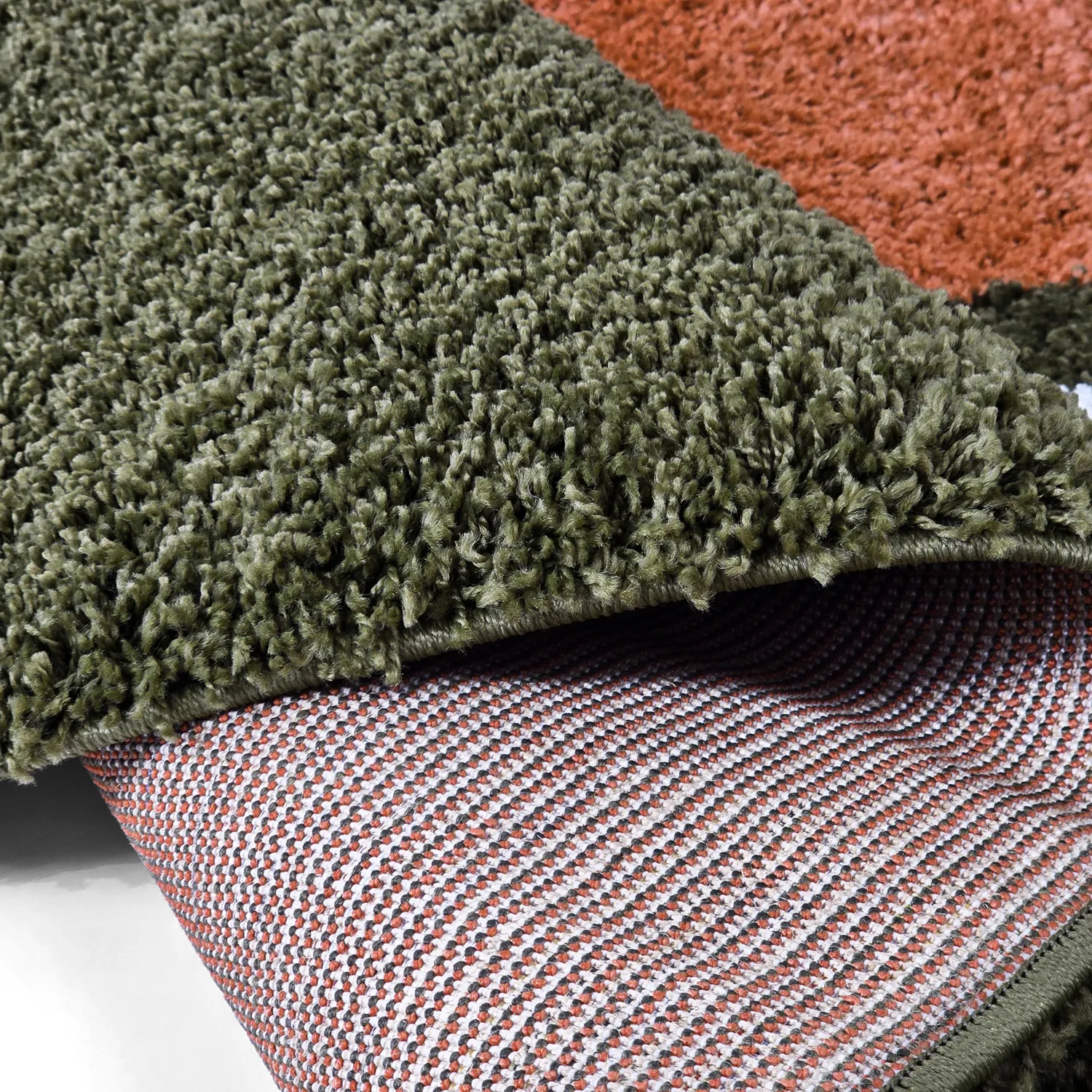 Hochflorteppiche - Alsace (grün/weiß/orange)