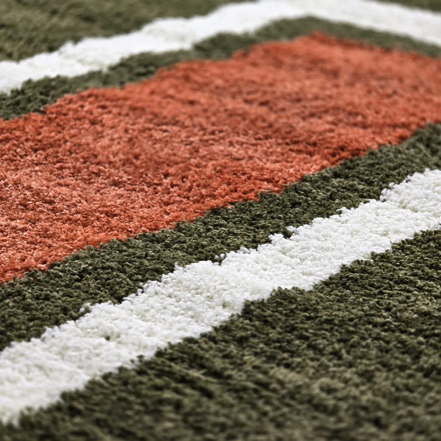 Hochflorteppiche - Alsace (grün/weiß/orange)