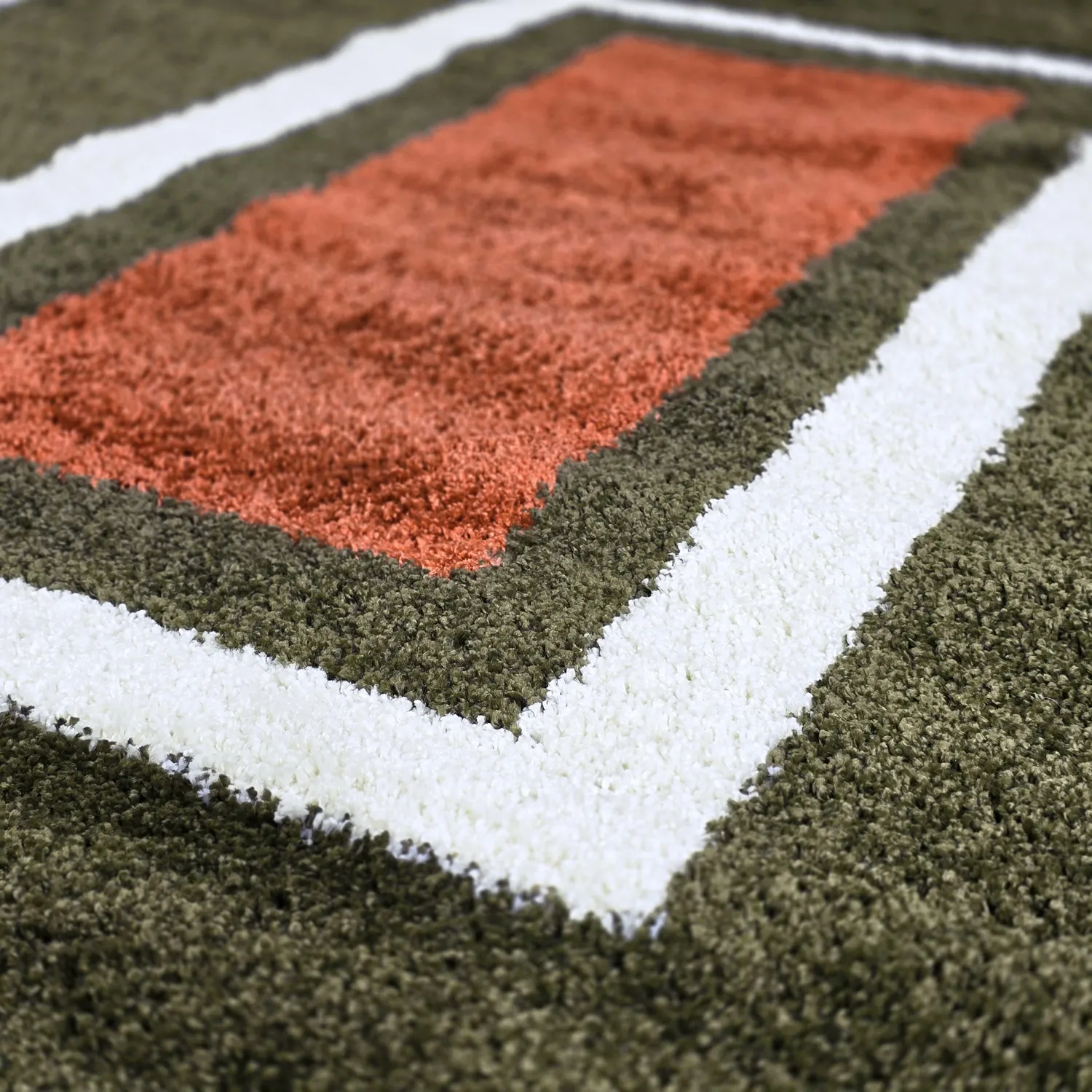 Hochflorteppiche - Alsace (grün/weiß/orange)