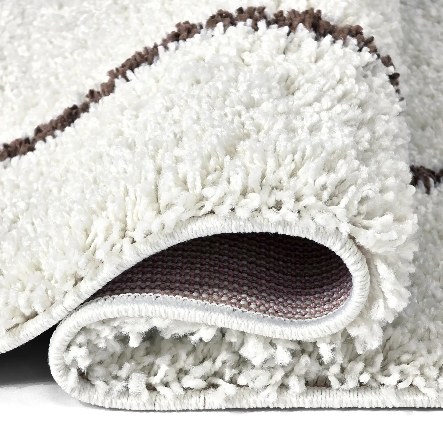 Hochflorteppiche - Eze (weiß/braun)