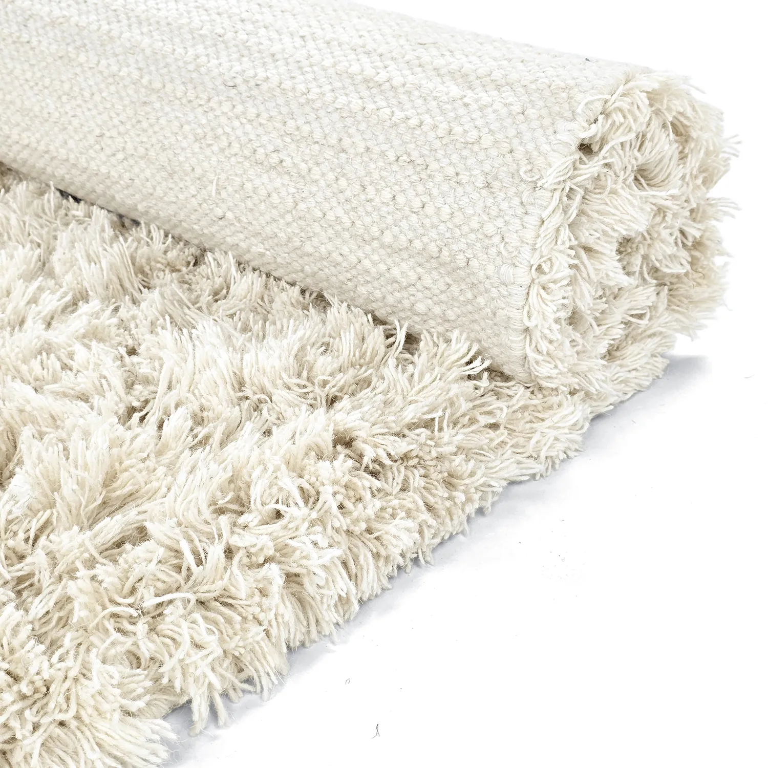 Hochflorteppiche - Fassale Hand Woven Wool Shaggy (weiß)