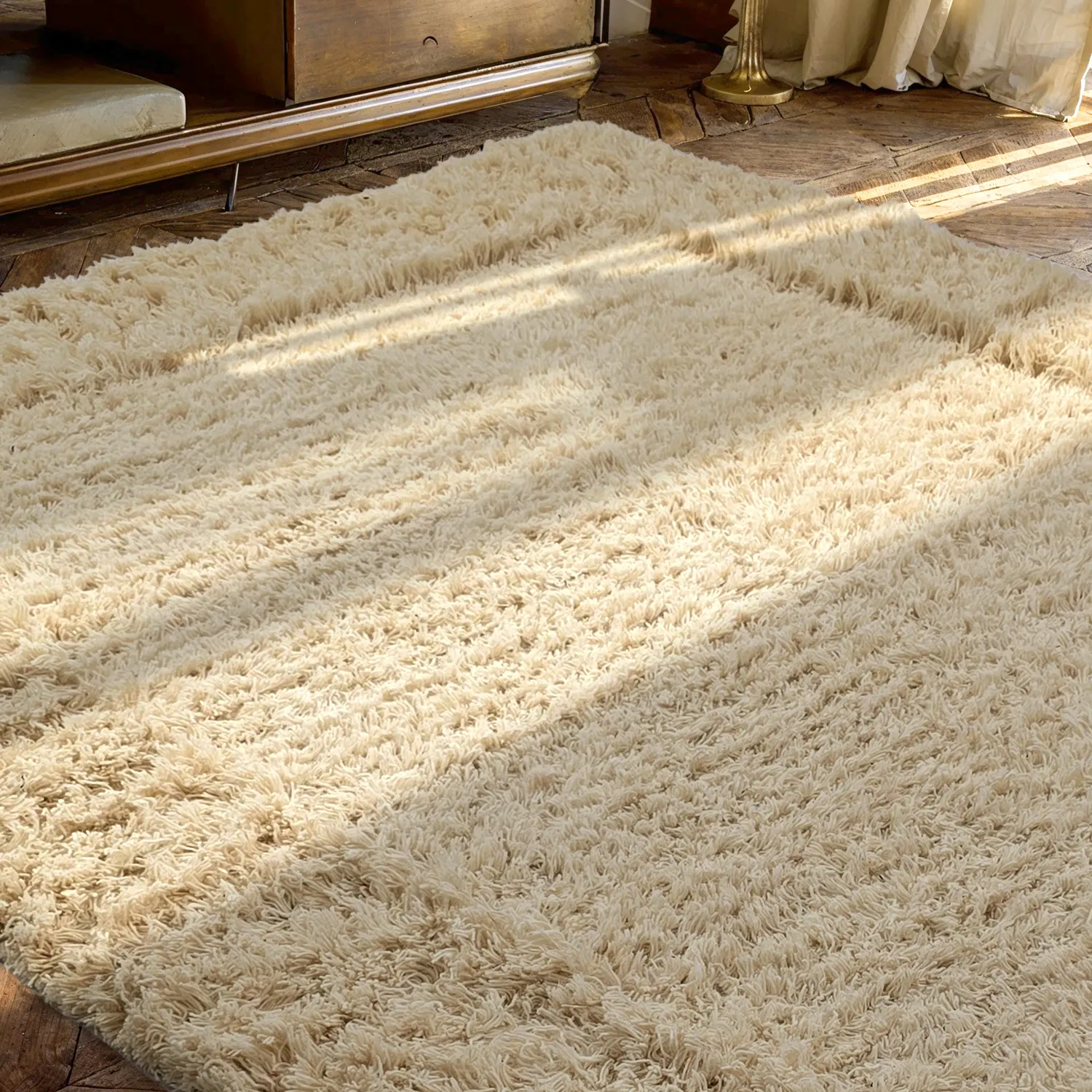 Hochflorteppiche - Melilla Hand Woven Wool Shaggy (natur)