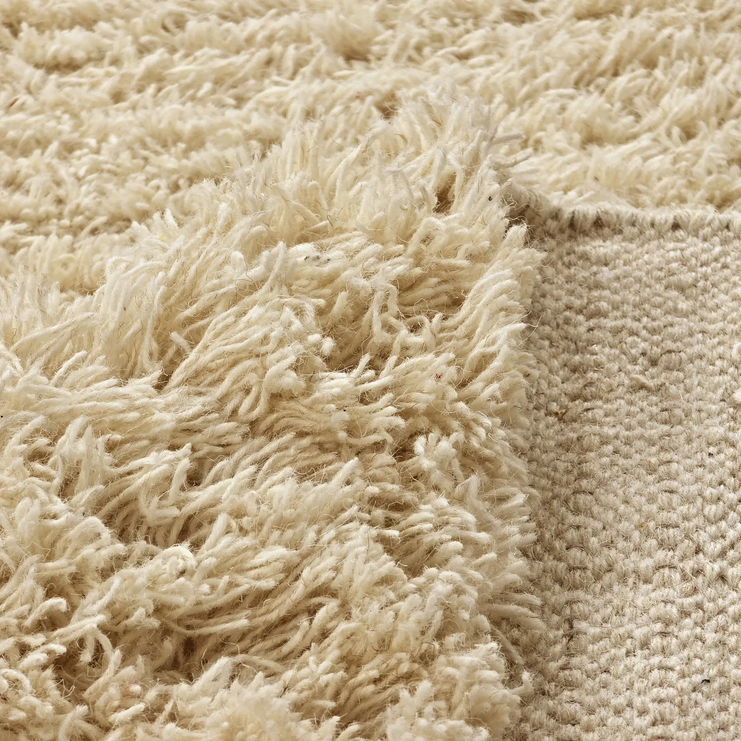Hochflorteppiche - Melilla Hand Woven Wool Shaggy (natur)