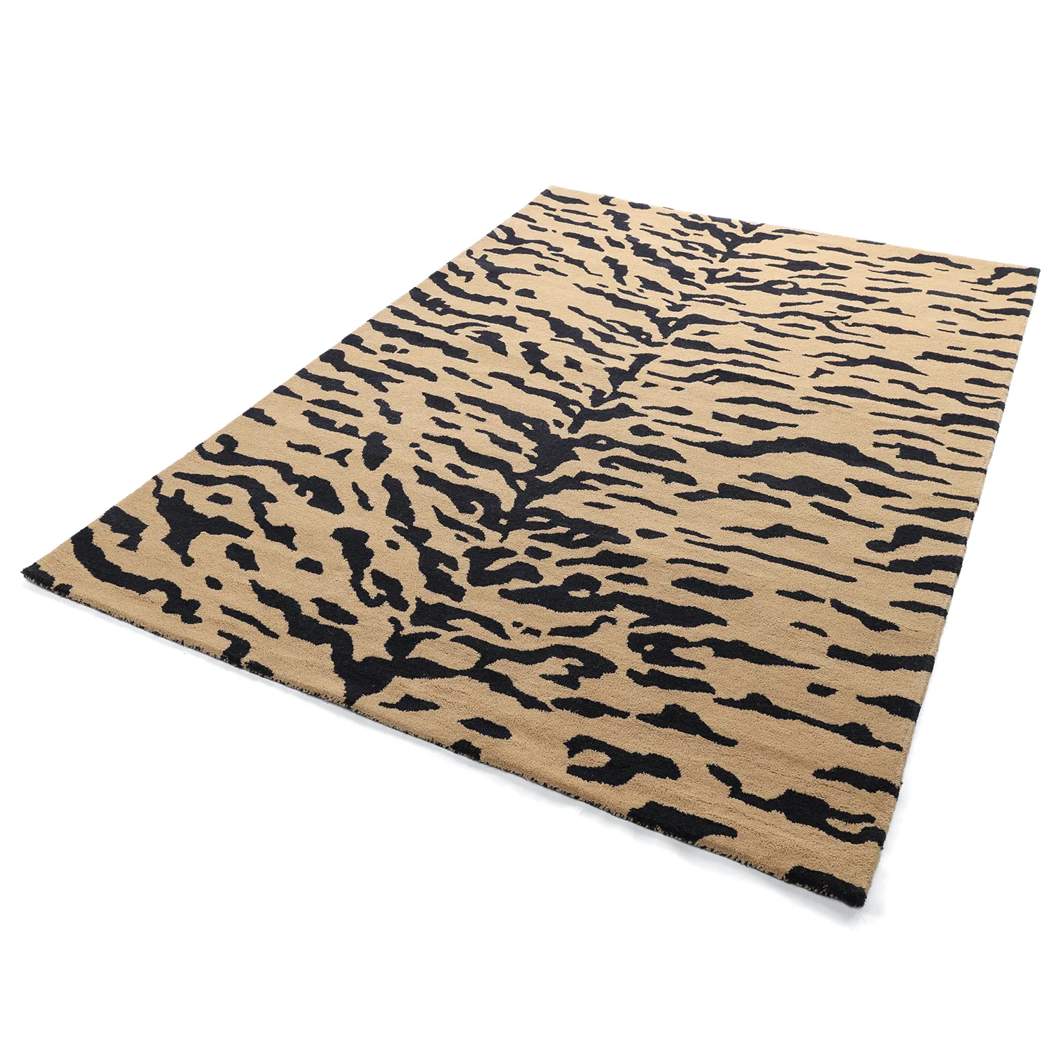 Hochflorteppiche - Zebra Tufted Wool Premium (beige/schwarz)