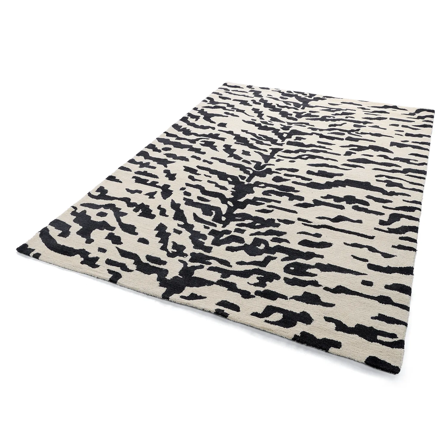 Hochflorteppiche - Zebra Tufted Wool Premium (weiß/schwarz)