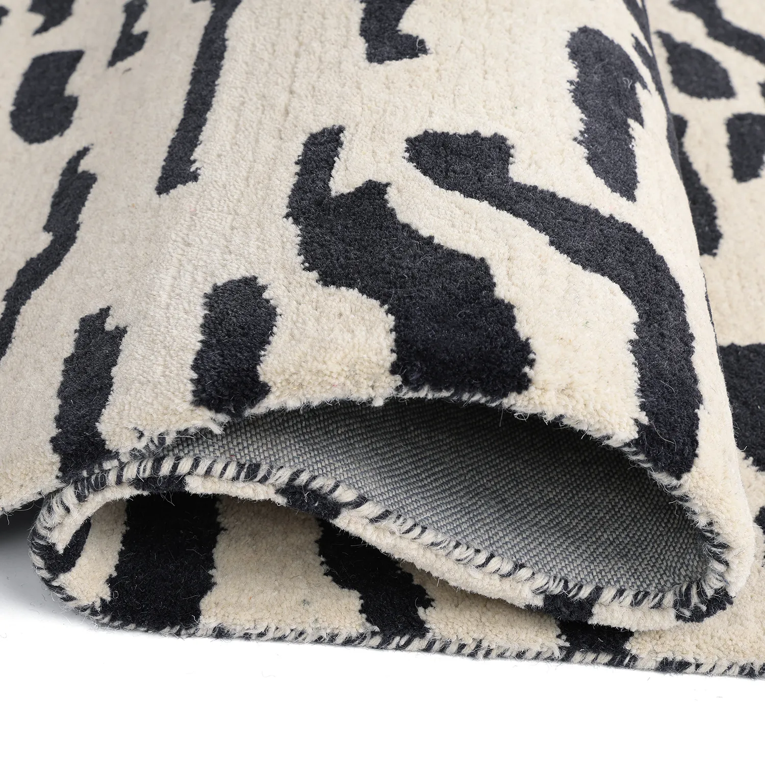 Hochflorteppiche - Zebra Tufted Wool Premium (weiß/schwarz)