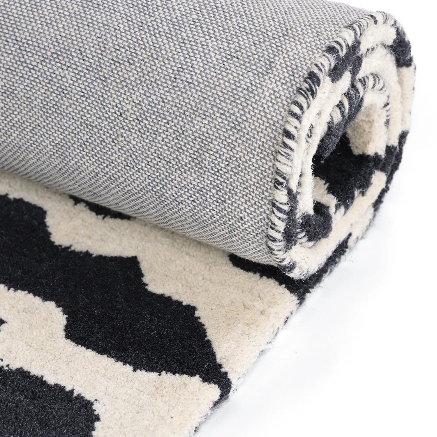 Hochflorteppiche - Zebra Tufted Wool Premium (weiß/schwarz)