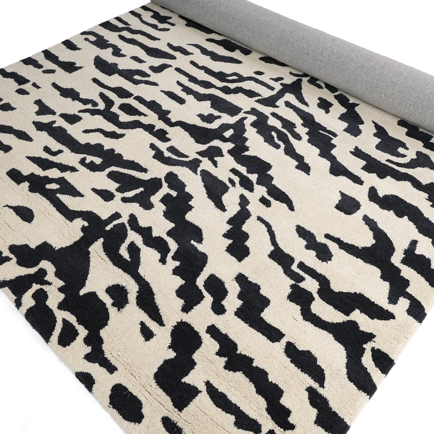 Hochflorteppiche - Zebra Tufted Wool Premium (weiß/schwarz)