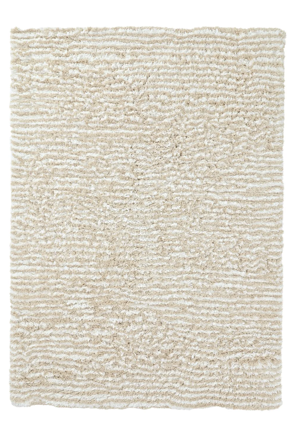 Tapis shaggy - Aden (beige/blanc)