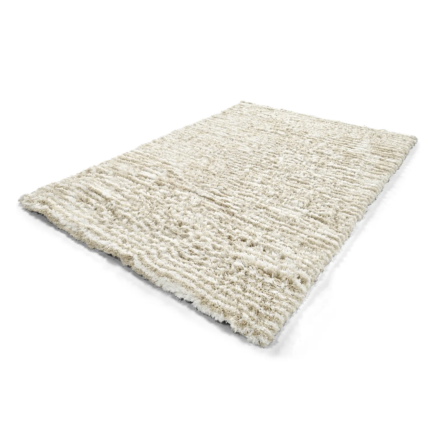 Tapis shaggy - Aden (beige/blanc)