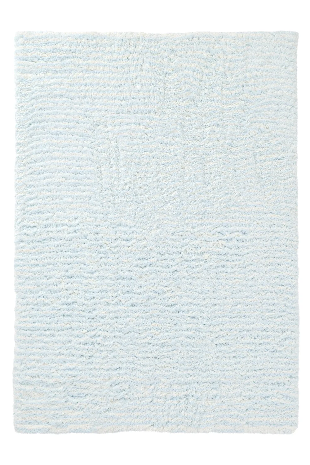 Tapis shaggy - Aden (bleu clair/blanc)