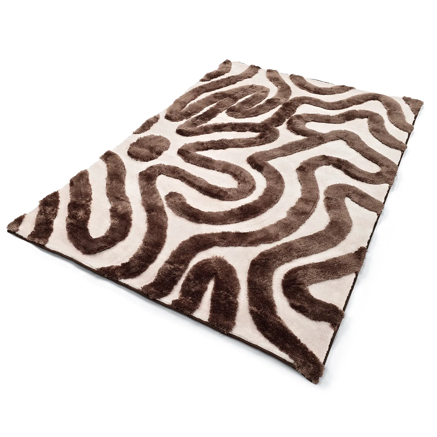 Hochflorteppiche - Akaba (braun/hellrosa)