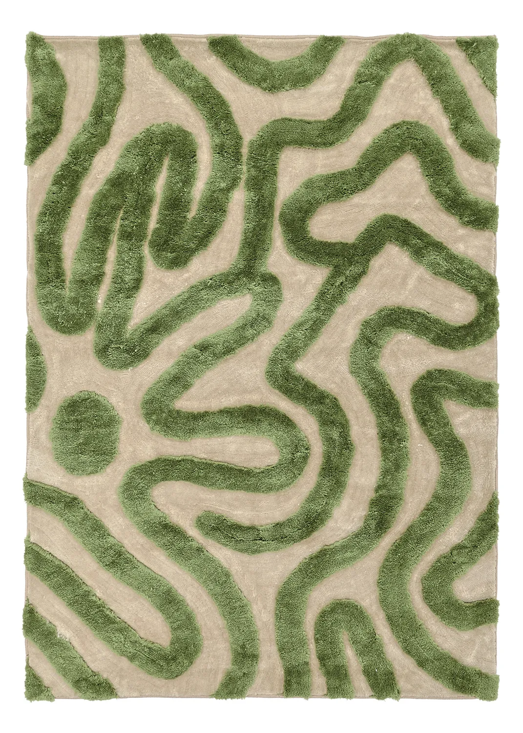 Hochflorteppiche - Akaba (creme/grün)