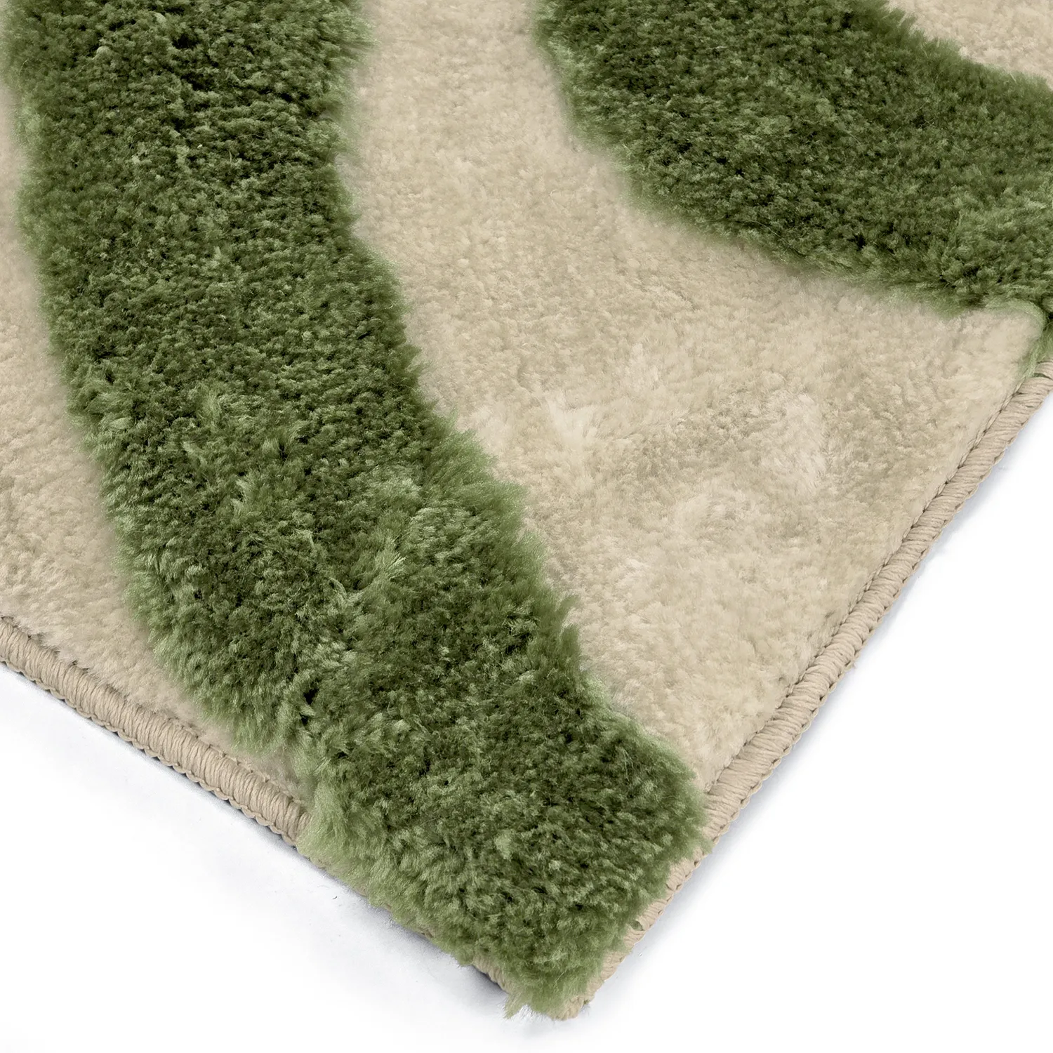 Hochflorteppiche - Akaba (creme/grün)