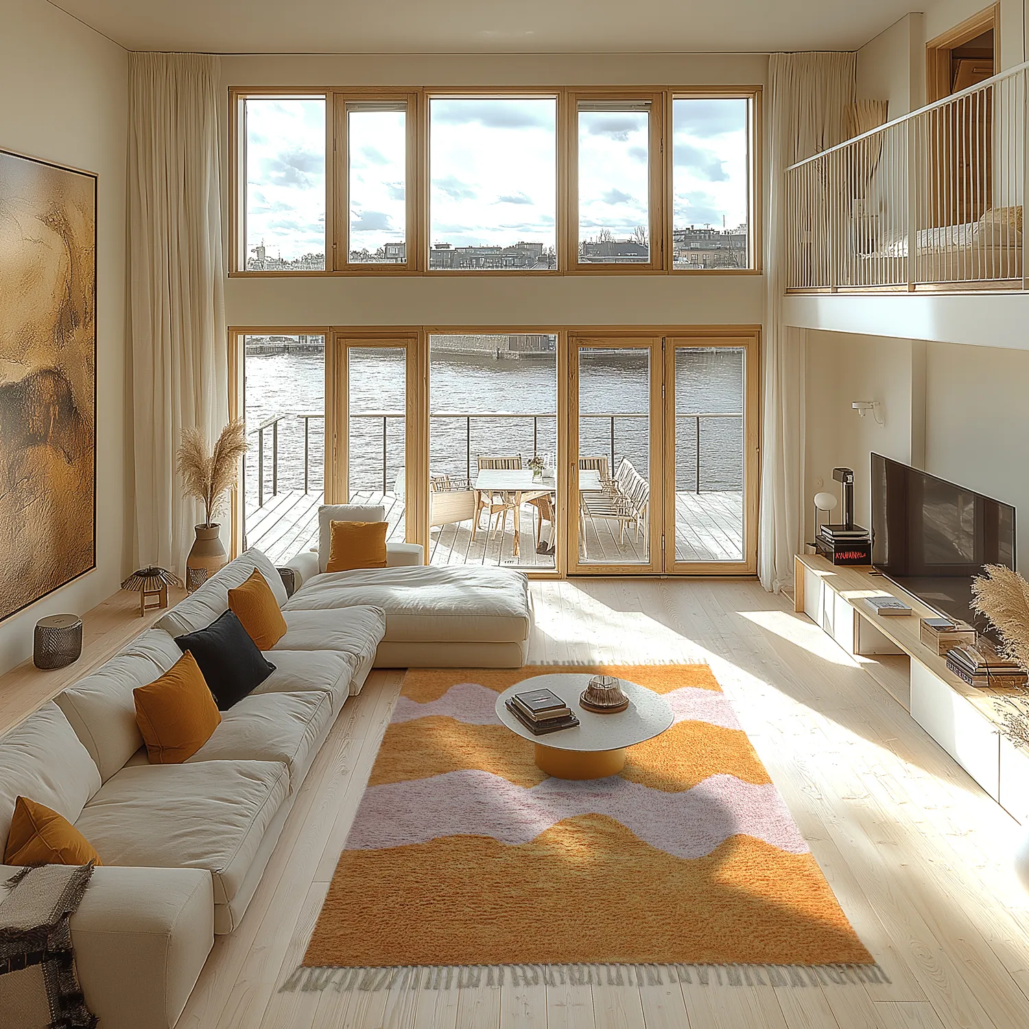 Hochflorteppiche - Amira Natural Cotton Shaggy (orange/rosa)