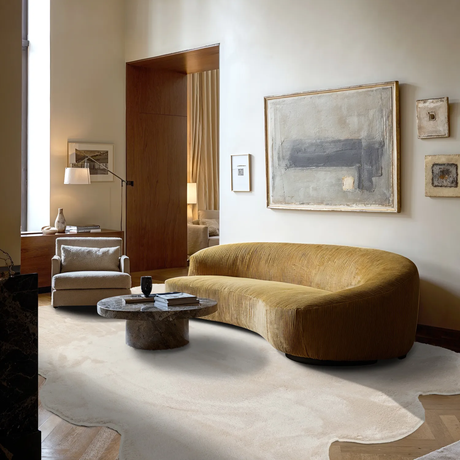 Welligem Hochflorteppich - Aranga Super Soft Fur (beige)