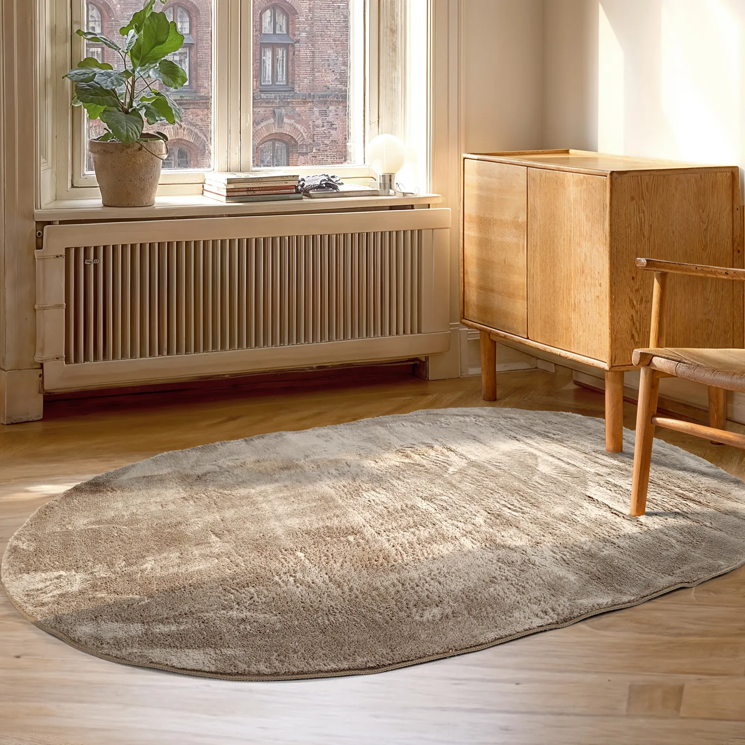 Ovaler Hochflorteppich - Aranga Super Soft Fur (braun)