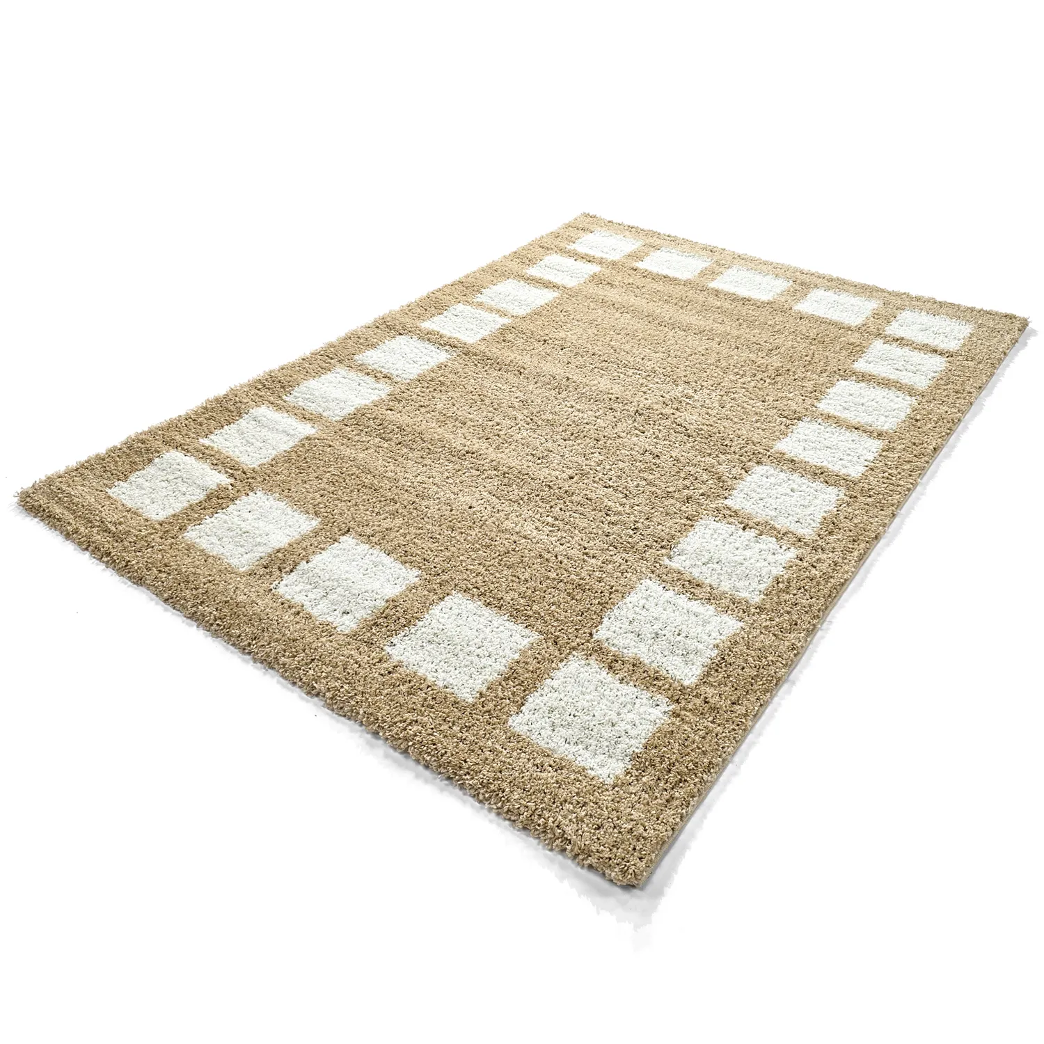 Hochflorteppiche - Asilah (beige/weiß)