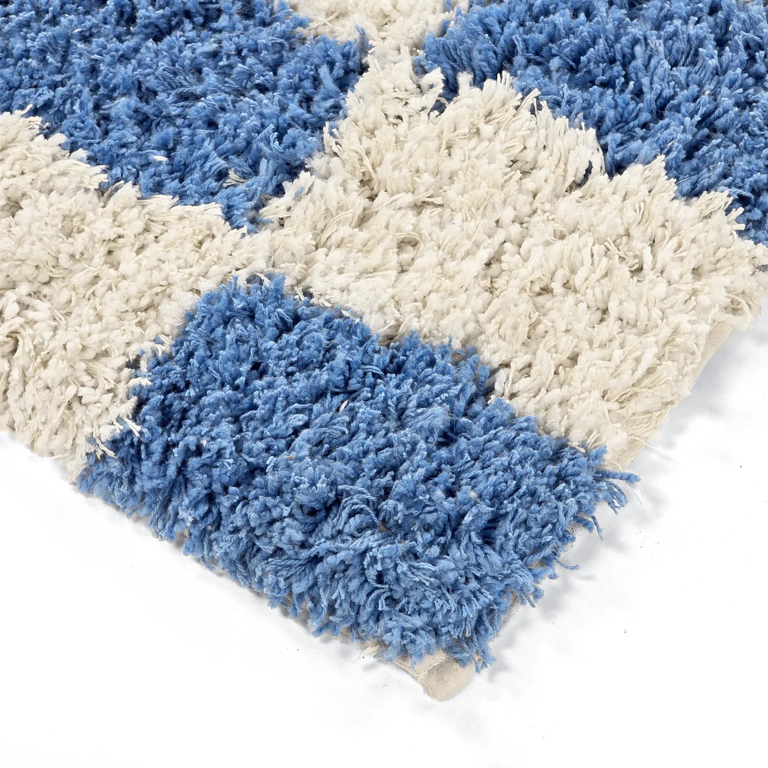Tapis shaggy - Atrani Natural Cotton Shaggy (bleu)