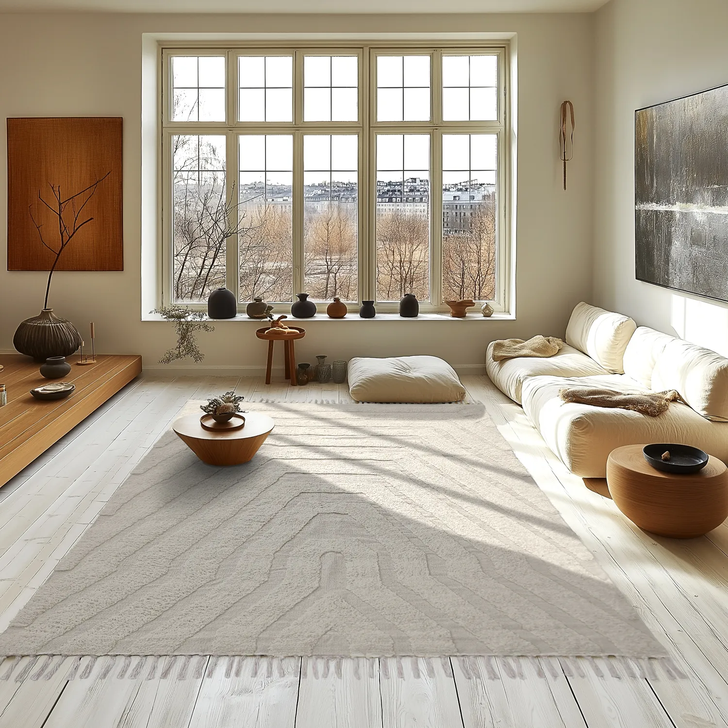 Hochflorteppiche - Callista Natural Cotton Shaggy (beige)