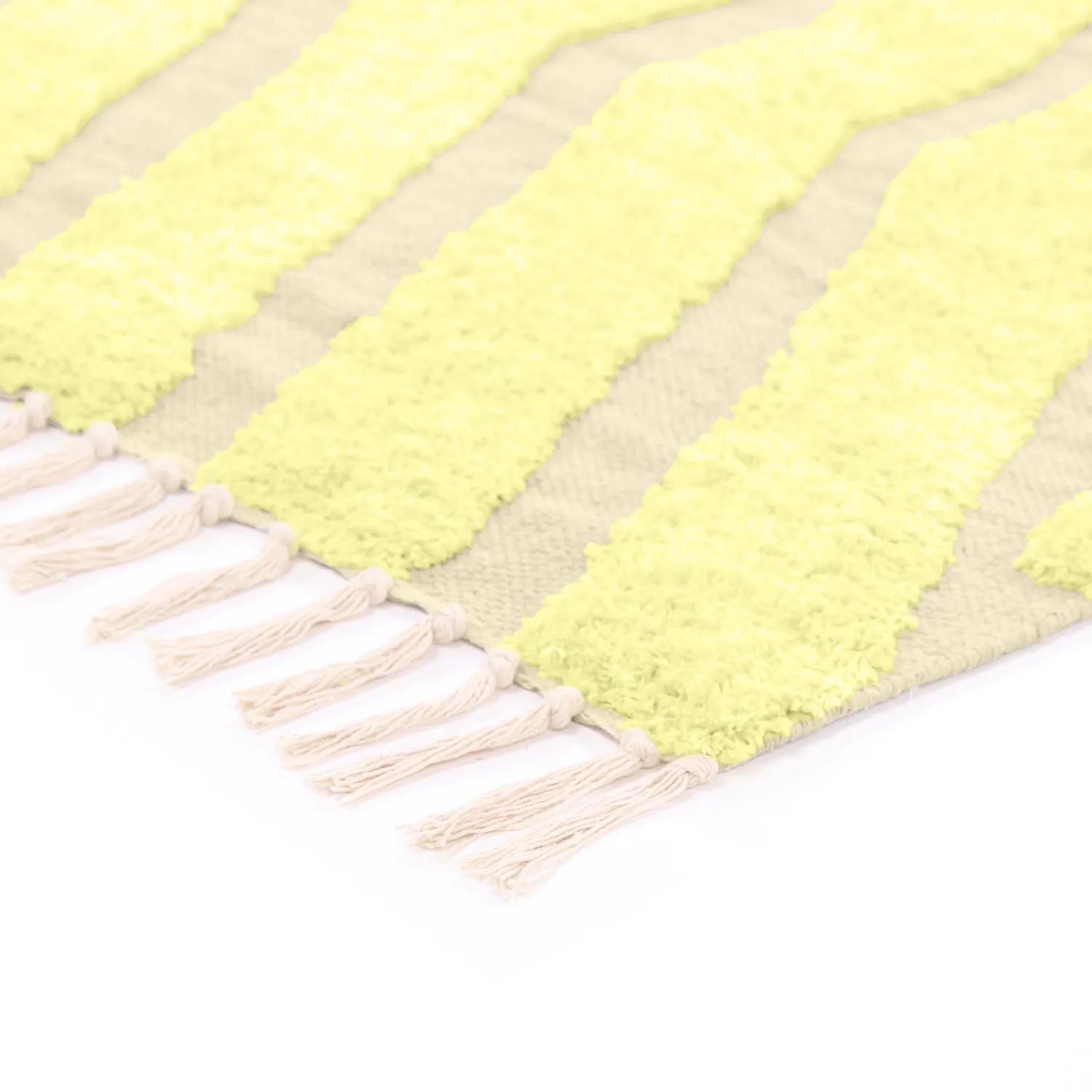 Tapis à poils longs - Callista Natural Cotton Shaggy (jaune)