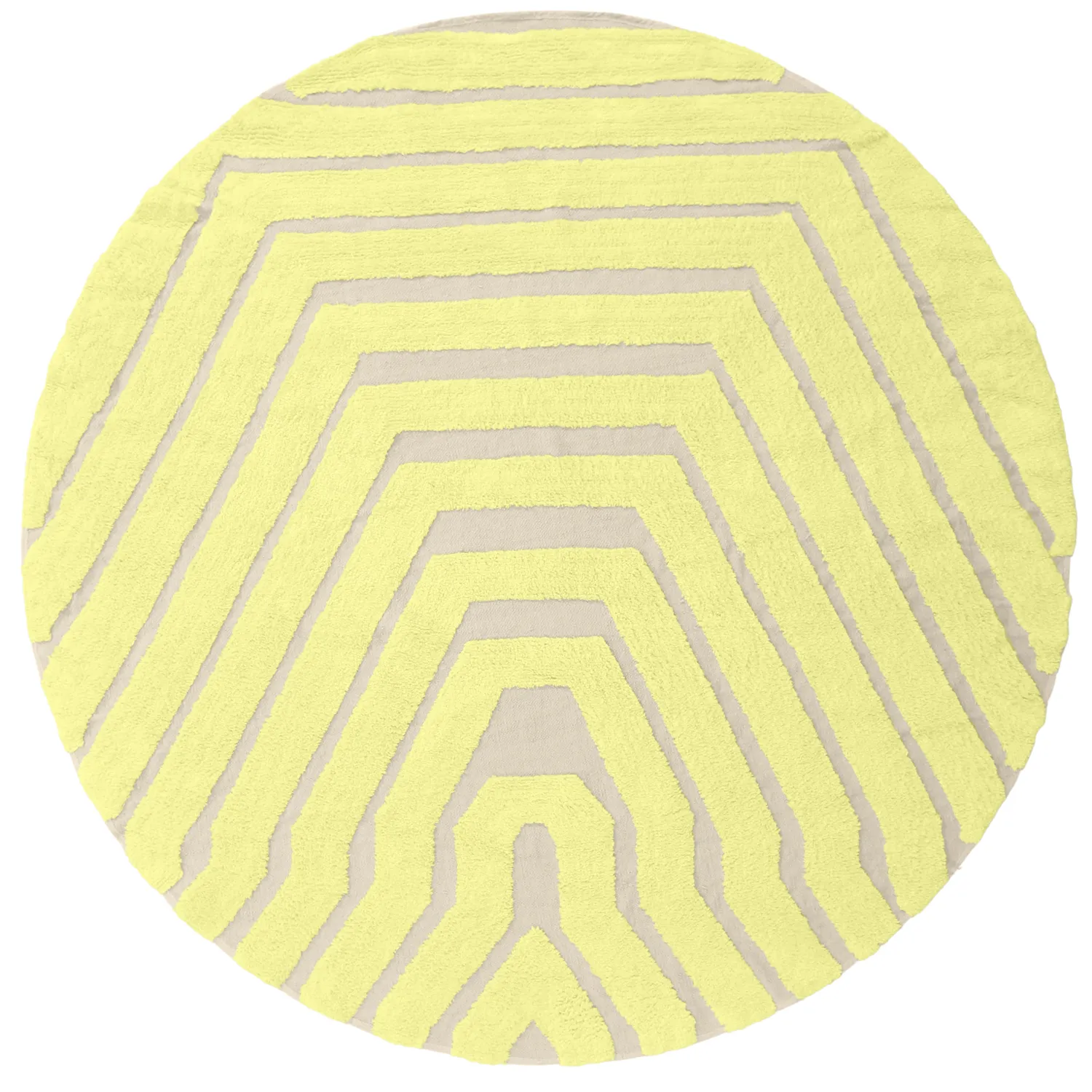 Rund Teppich - Callista Natural Cotton Shaggy (gelb)