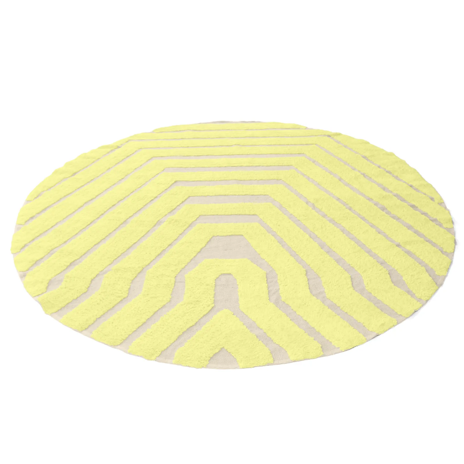 Rund Teppich - Callista Natural Cotton Shaggy (gelb)