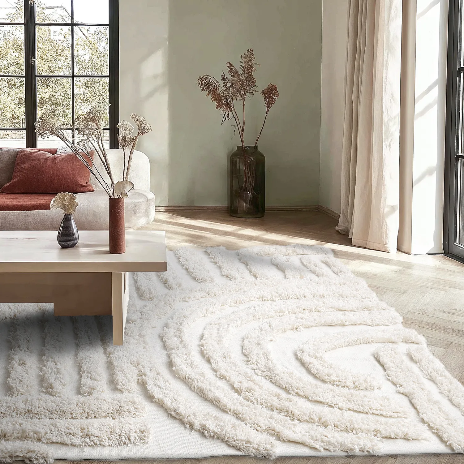 Hochflorteppiche - Cazorla Natural Cotton Shaggy (cremefarben)