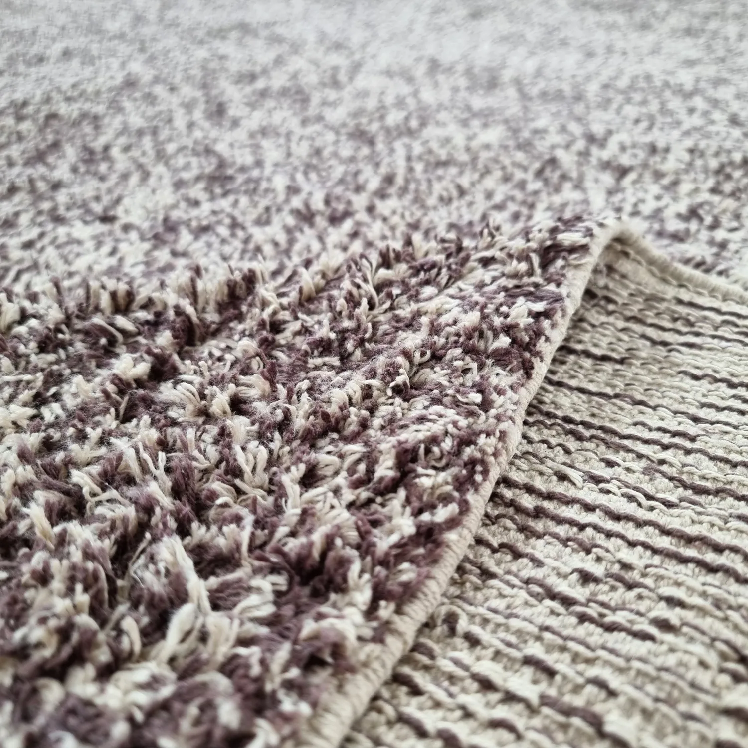 Tapis à poils longs - Celina Natural Cotton Shaggy (beige/marron)