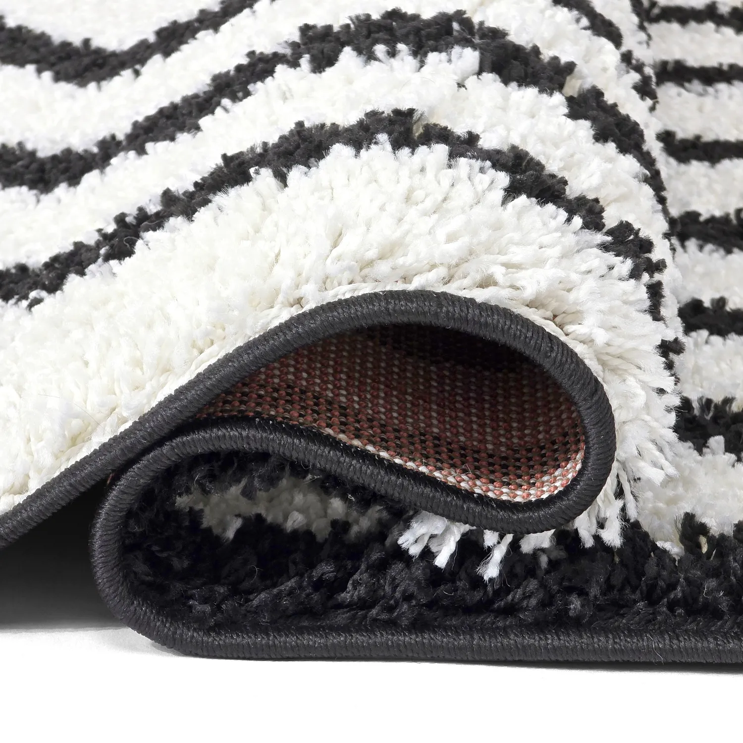 Hochflorteppiche - Cluny (weiß/schwarz)