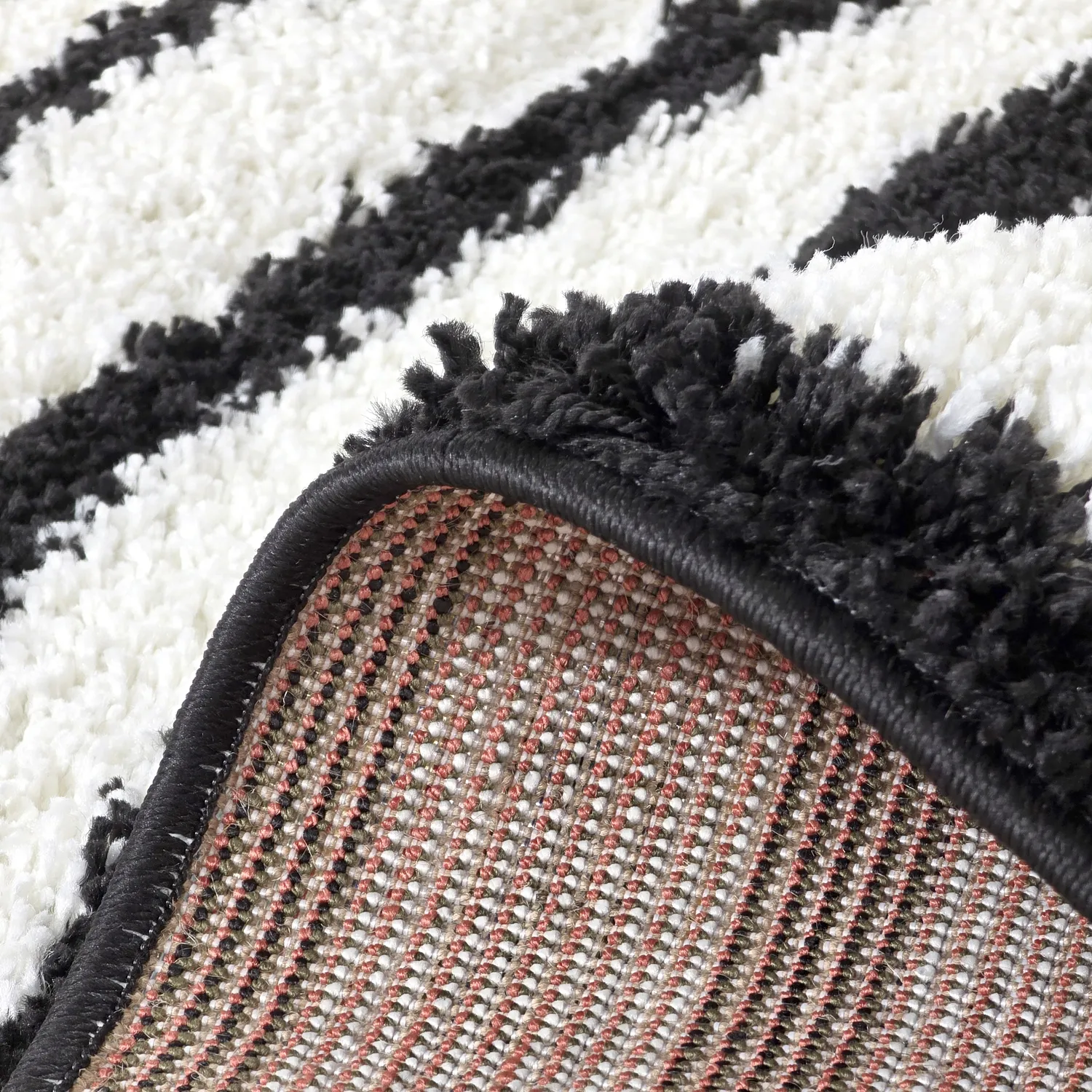 Hochflorteppiche - Cluny (weiß/schwarz)