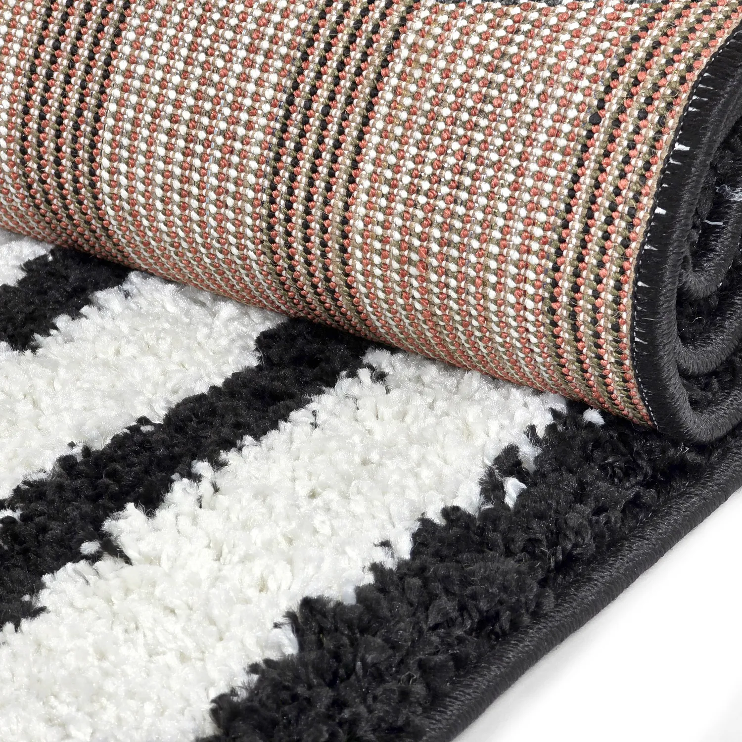 Hochflorteppiche - Cluny (weiß/schwarz)