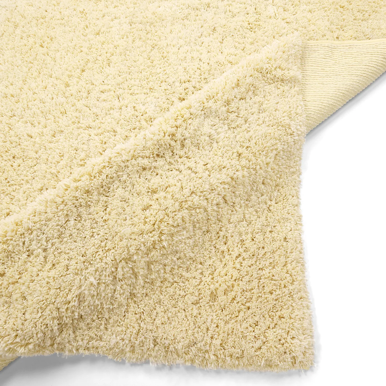 Tapis shaggy - Combarro Solid Cotton Shaggy (jaune clair)