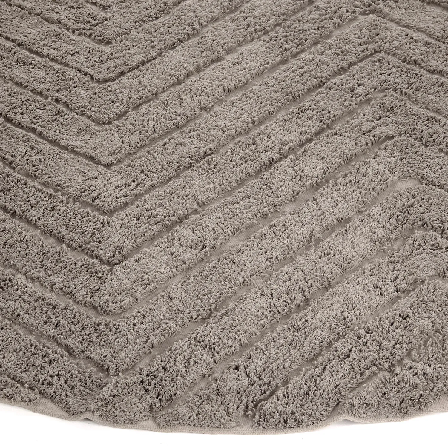 Runde Teppiche - Conara Natural Cotton Shaggy (taupe)