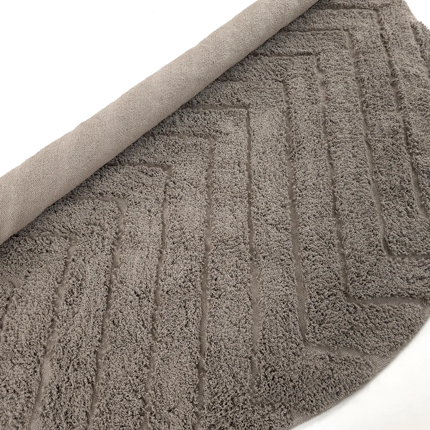 Runde Teppiche - Conara Natural Cotton Shaggy (taupe)