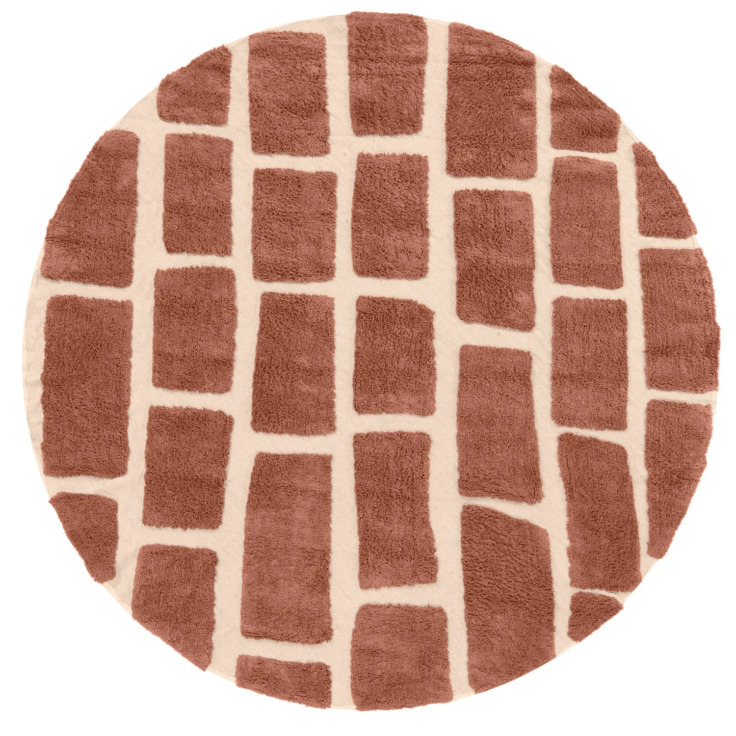 Tapis rond - Cyrus Natural Cotton Shaggy (marron)