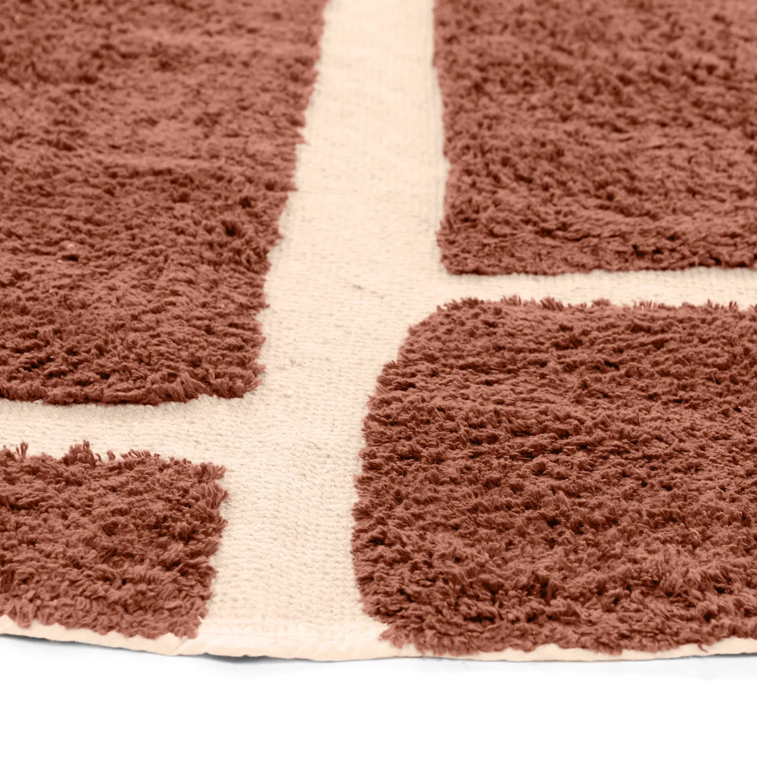 Tapis rond - Cyrus Natural Cotton Shaggy (marron)