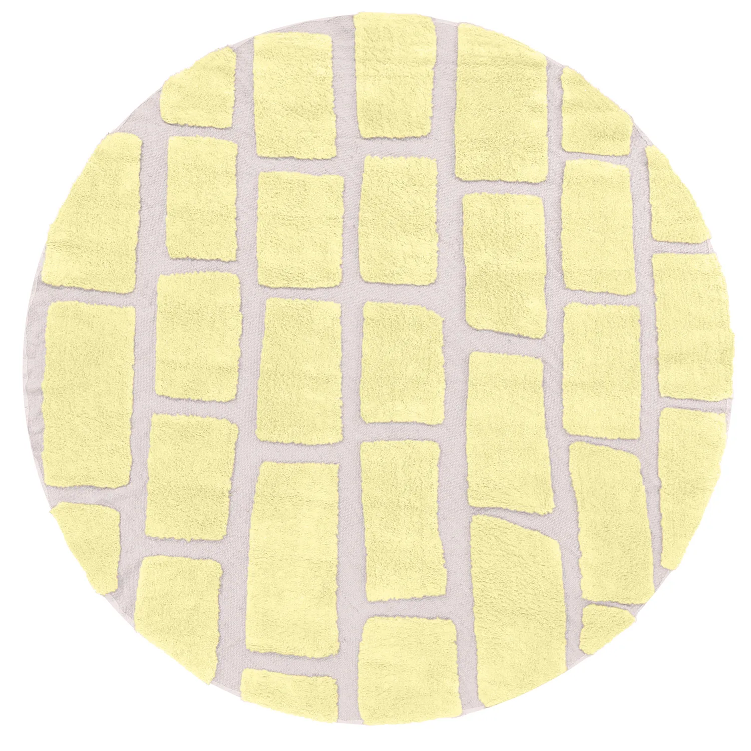 Rund Teppich - Cyrus Natural Cotton Shaggy (gelb)