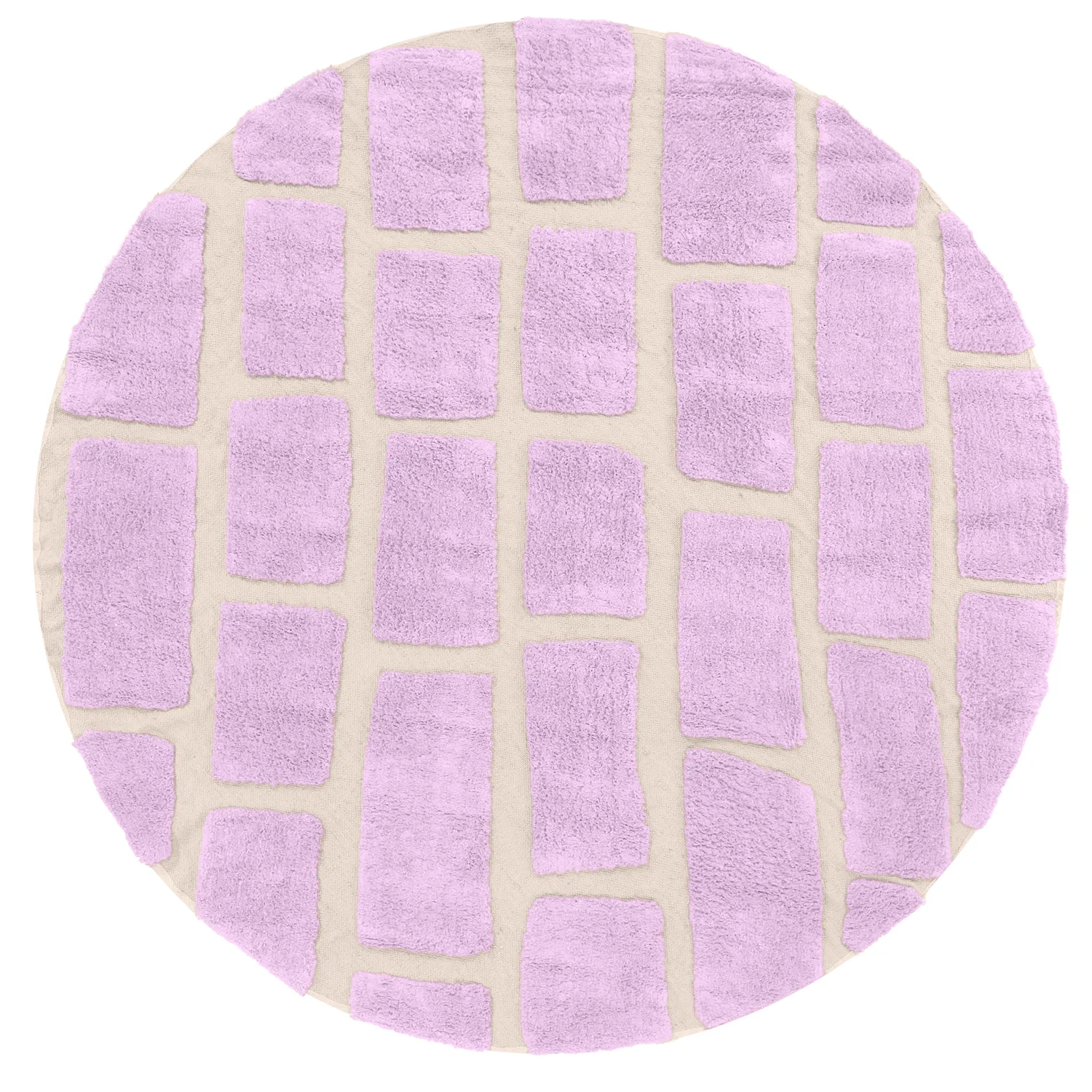 Rund Teppich - Cyrus Natural Cotton Shaggy (lila)