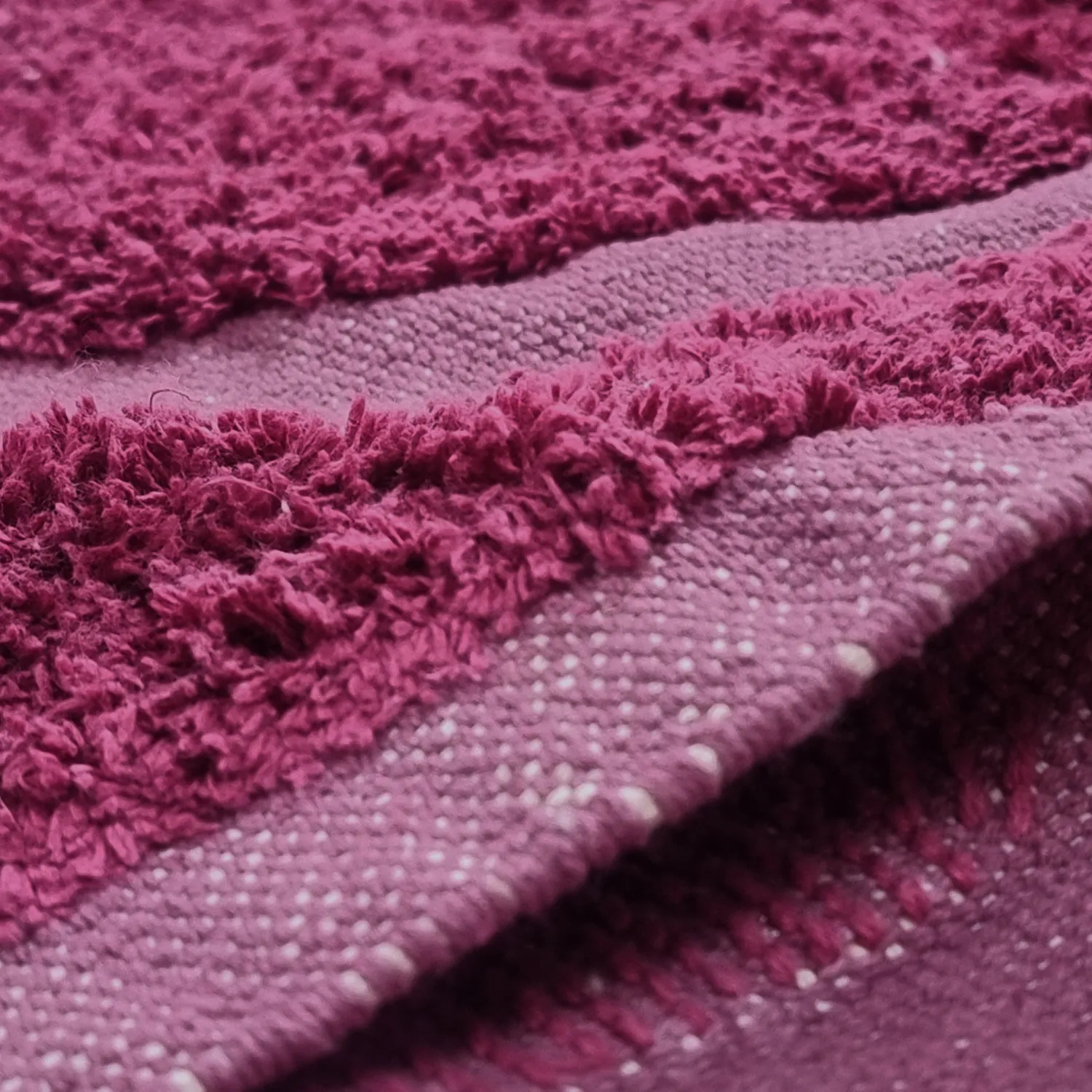 Tapis rond - Cyrus Natural Cotton Shaggy (rouge)