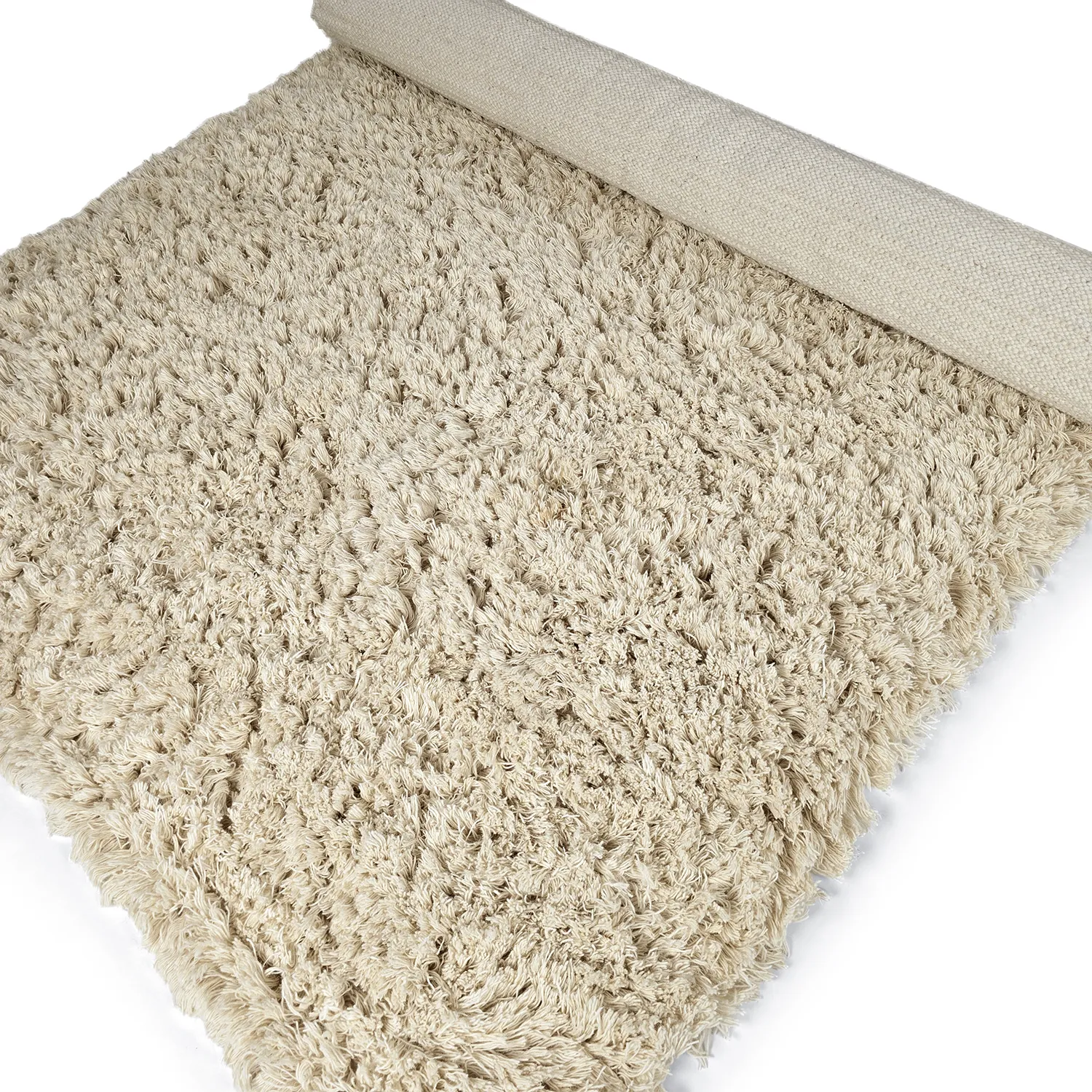 Hochflorteppiche - Fassale Hand Woven Wool Shaggy (creme)