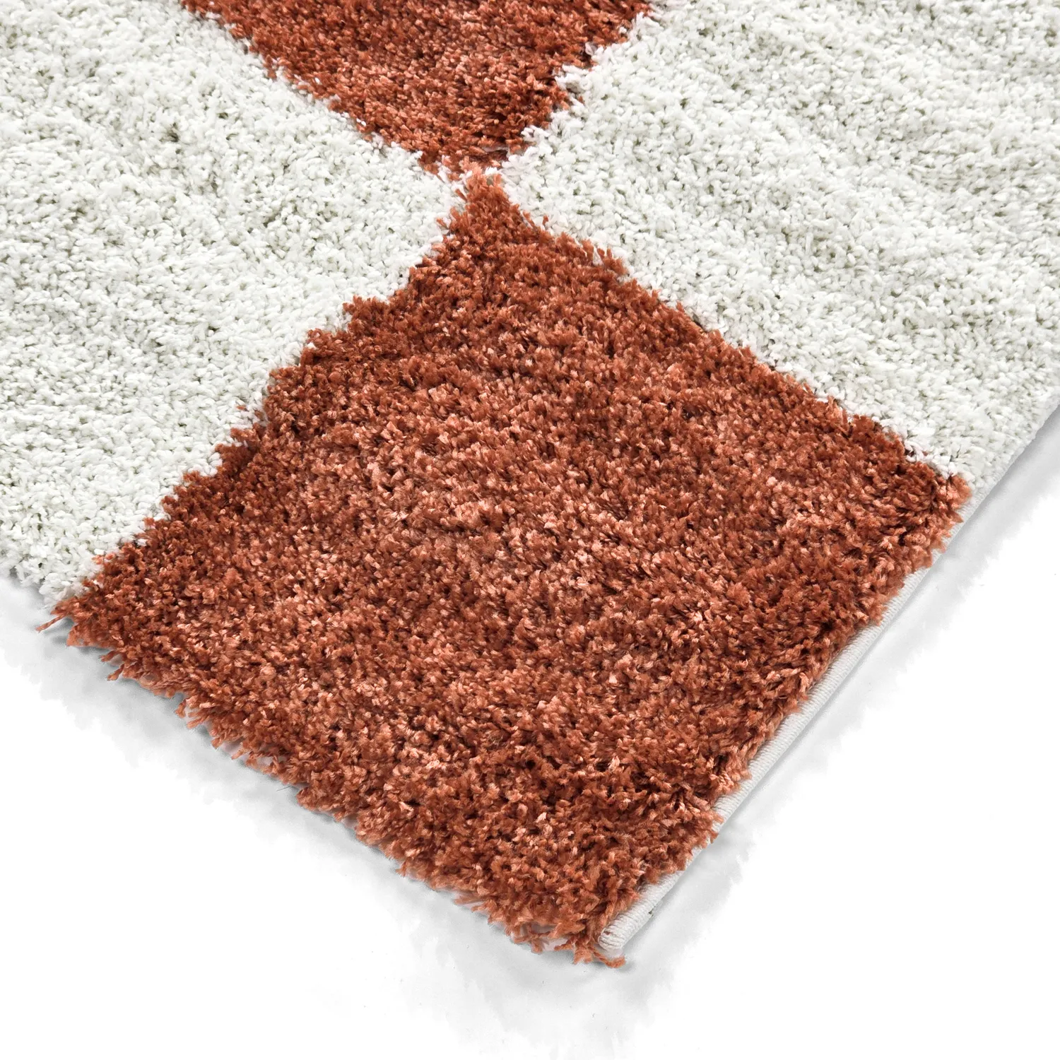 Hochflorteppiche - Gordes (orange/weiß)