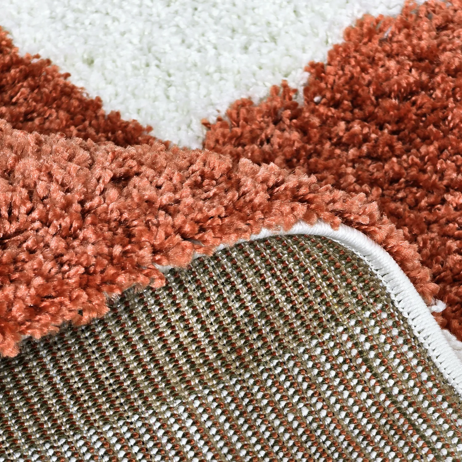 Hochflorteppiche - Gordes (orange/weiß)