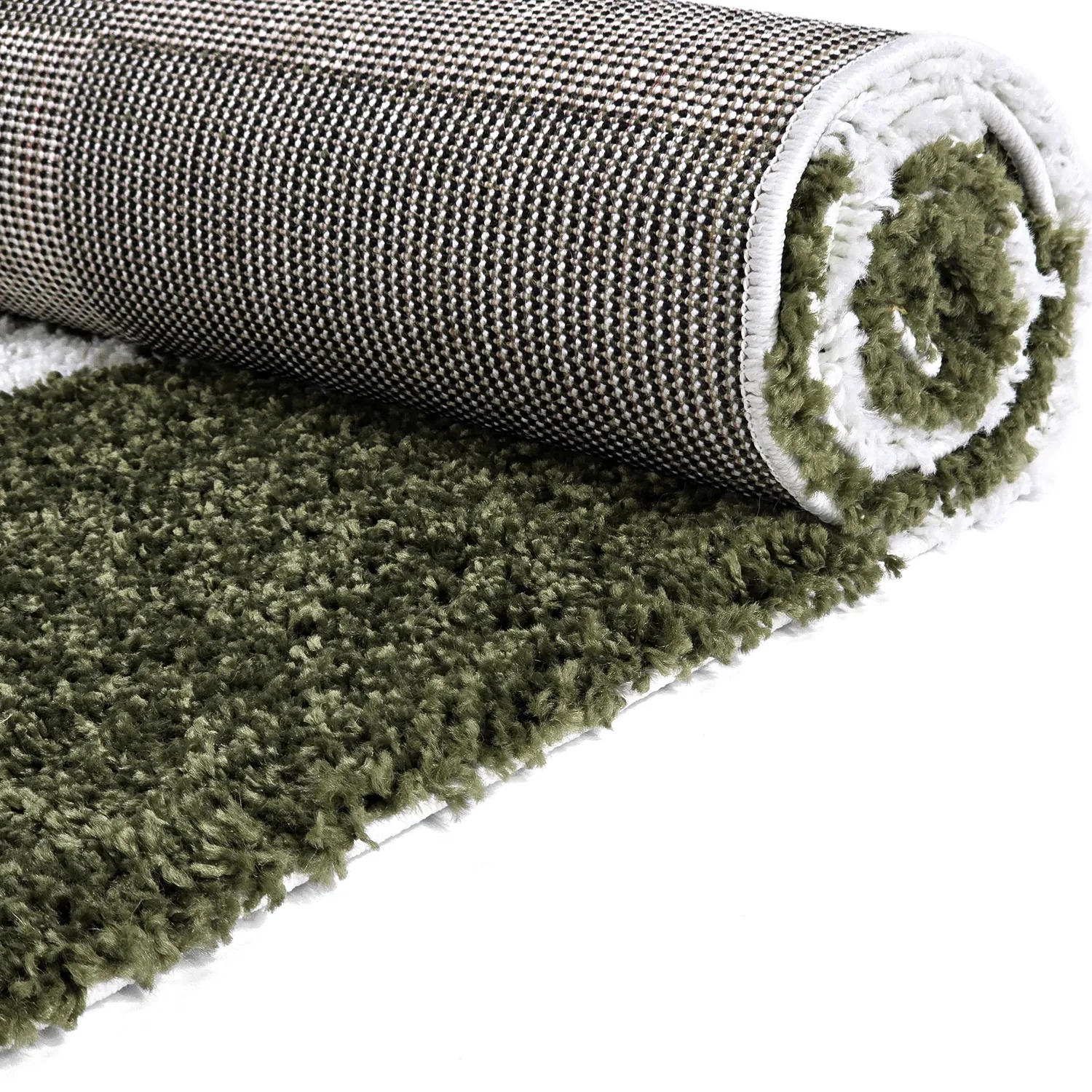 Tapis à poils longs - Gordes (vert/blanc)