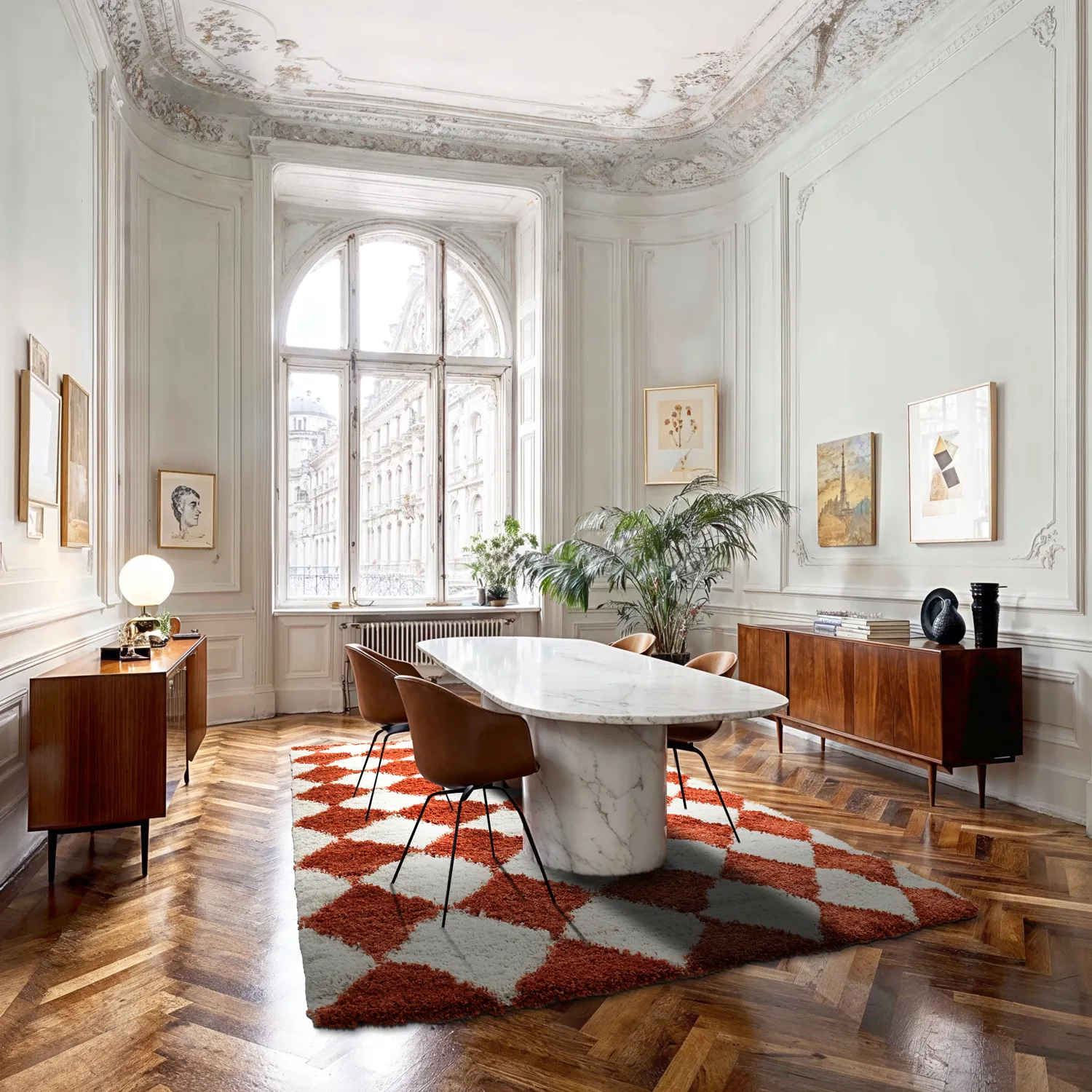 Hochflorteppiche - Albi (weiß/orange)